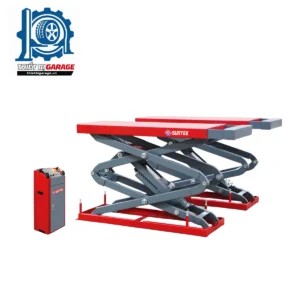 Cầu nâng cắt kéo 2 tầng Suntek, thiết bị nâng hạ xe chuyên nghiệp