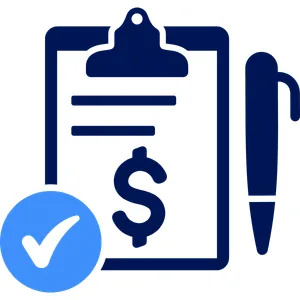 Icon báo giá chính xác, biểu tượng bảng giá và đô la