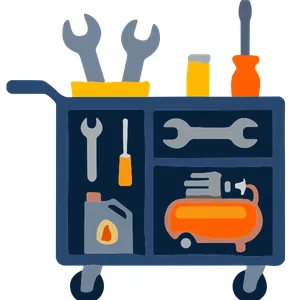 Biểu tượng xe đẩy dụng cụ lốp