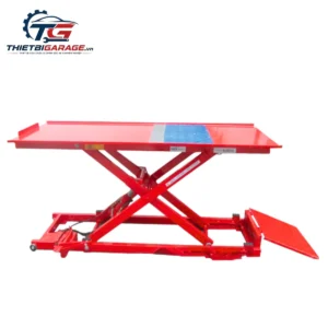 Bàn nâng xe máy đạp chân dương nền Lộc Phát chính hãng, kích thước 170x60cm, tải trọng 150kg, giá tốt.