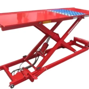 Bàn nâng xe máy điện và cơ Lộc Phát BXMDC, kích thước 170x60cm, màu đỏ, thiết kế tối ưu cho garage chuyên nghiệp.