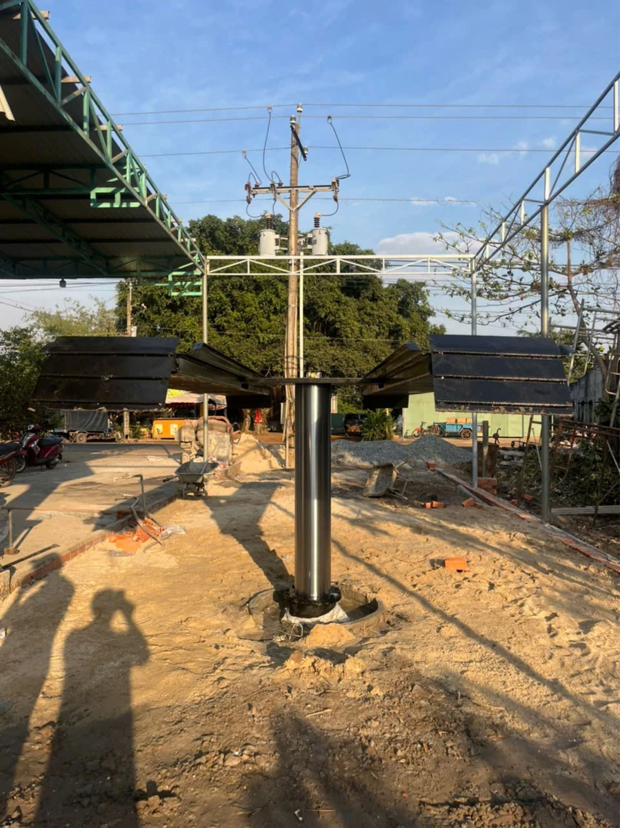 Cầu nâng 1 trụ AIRTEK trong kho, đóng gói cẩn thận, sẵn sàng giao hàng.