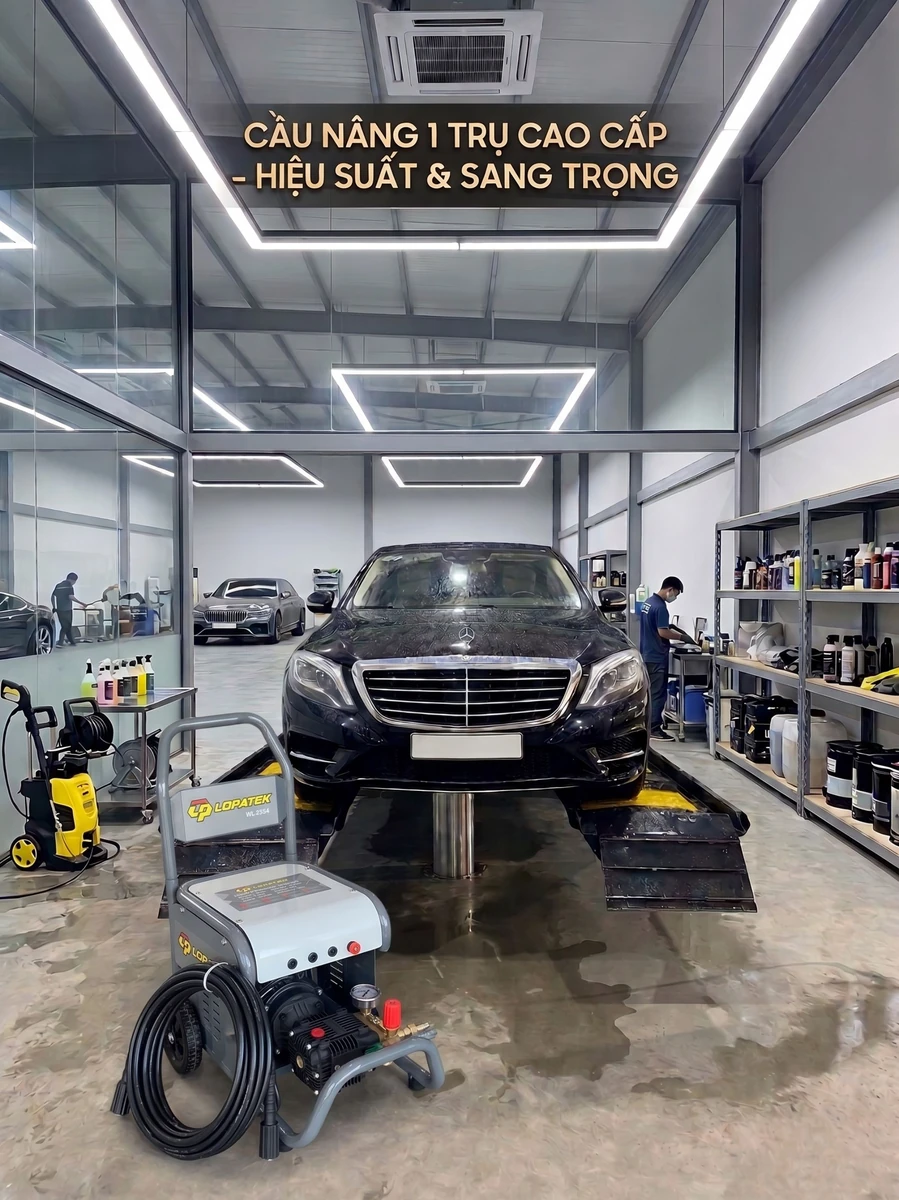Cầu Nâng 1 Trụ AIRTEK ATU04-HD Trong garage rửa xe Cầu Nâng 1 Trụ AIRTEK ATU04-HD Trong garage rửa xe