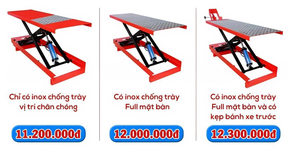 Kết cấu bàn nâng xe máy Lộc Phát BNAN-HY01 Cận cảnh kết cấu khung thép cao cấp của bàn nâng xe máy đặt âm nền Lộc Phát BNAN-HY01, chắc chắn, bền bỉ.