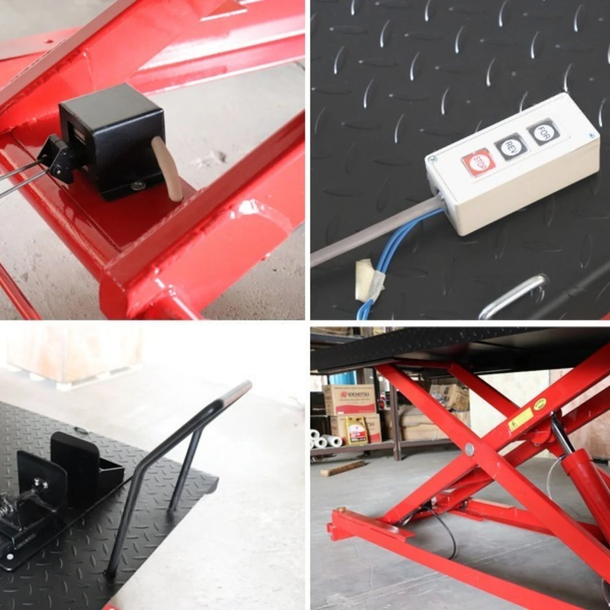Kỹ thuật viên Lộc Phát lắp đặt bàn nâng xe mô tô 500kg tại garage, khoan nền, đấu điện chuyên nghiệp.