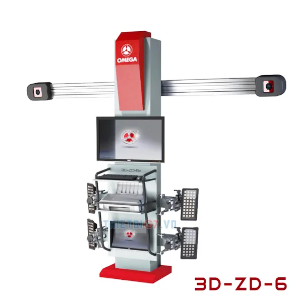 Máy cân chỉnh thước lái OMEGA 3D-ZD-6 công nghệ 3D chính hãng Lộc Phát, đo góc chụm, caster, toe-in/toe-out.