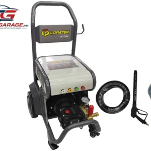 Máy rửa xe cao áp chuyên nghiệp Lopatek WL-30S4 3KW 110 Bar 15L/phút cùng các phụ kiện đi kèm.