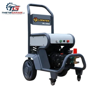 Máy rửa xe cao áp Lopatek WL-55S4 chính hãng, thiết kế chắc chắn, bánh xe di chuyển linh hoạt.