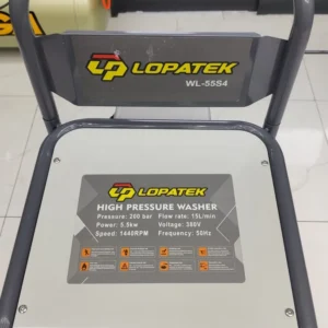 Tem thông số kỹ thuật máy rửa xe cao áp Lopatek WL-55S4: 200 Bar, 5.5 kW, 380V.