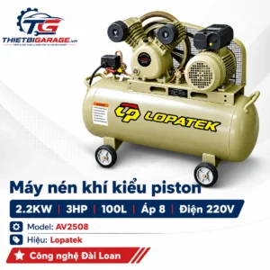 Máy Nén Khí Kiểu Piston Lopatek AV2508 (2.2KW, 3HP, 100L, 8 Bar, 220V)