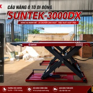 Cầu nâng ô tô cắt kéo di động Suntek 3000DX tải trọng 3 tấn, thiết kế linh hoạt.