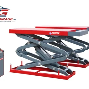 Cầu nâng ô tô kiểu xếp Suntek 3500S 220V chính hãng, tải trọng 3500kg, chiều cao nâng 2.1m.