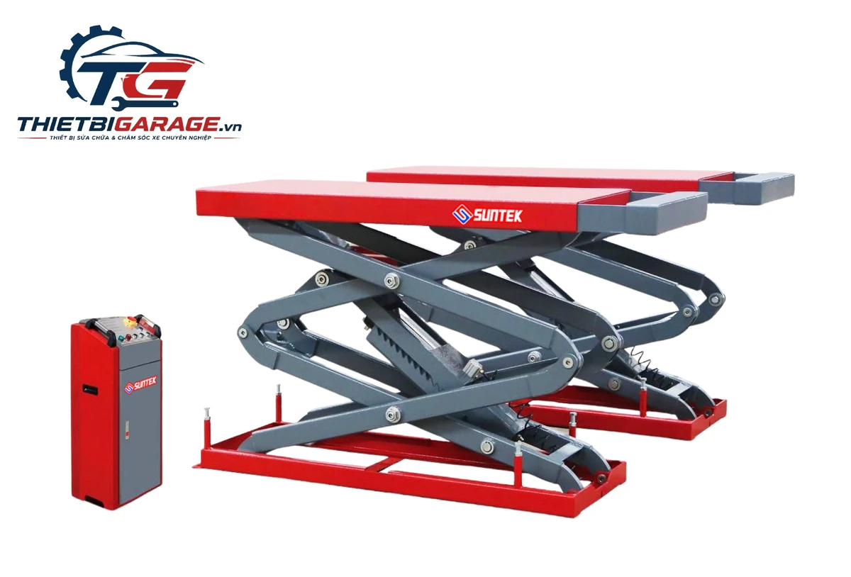 Cầu nâng ô tô cắt kéo Suntek 3500S - Giải pháp tối ưu cho garage Cầu nâng ô tô kiểu xếp Suntek 3500S 220V chính hãng, tải trọng 3500kg, chiều cao nâng 2.1m.