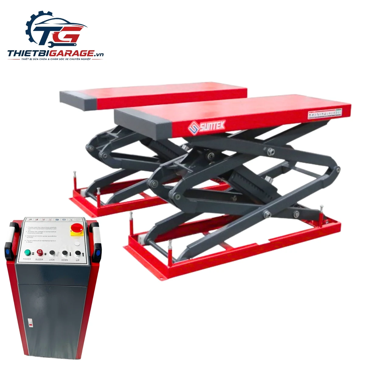 Cầu nâng ô tô kiểu xếp Suntek 3500S - Giải pháp tối ưu cho garage Cầu nâng ô tô kiểu xếp Suntek 3500S 220V chính hãng, thiết kế gọn gàng.