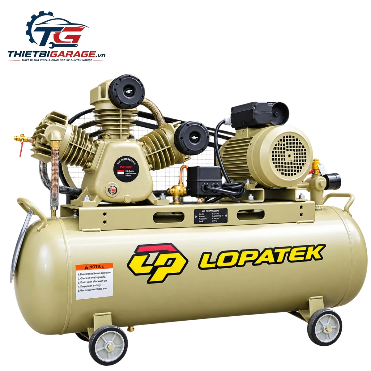 Máy nén khí Lopatek 2HP 100L - Giải pháp khí nén hiệu quả Máy nén khí kiểu piston Lopatek AV1608 2HP 100L - Máy nén khí piston Lopatek 2HP 100L áp 8 bar, điện 220v chính hãng.