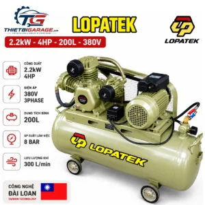 Máy nén khí LOPATEK 4HP 200L 380V chính hãng, công nghệ Đài Loan.