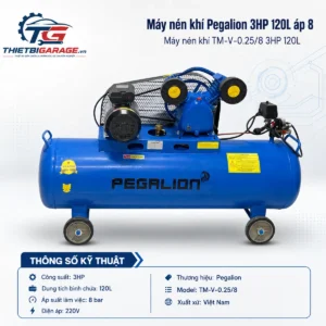Máy nén khí Pegalion 3HP 120L 220V áp 8 bar model TM-V-0.25-8-120L