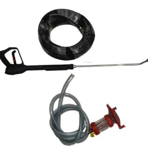 Súng phun cao áp, dây cao áp 15m và bộ lọc hóa chất của máy rửa xe LOPATEK WL-75S4.