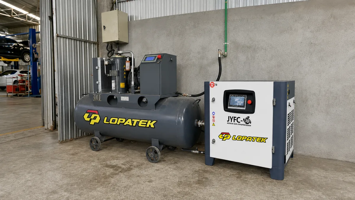 Máy sấy khí Lopatek JS-10A lắp cùng hệ thống máy nén khí trục vít 10HP