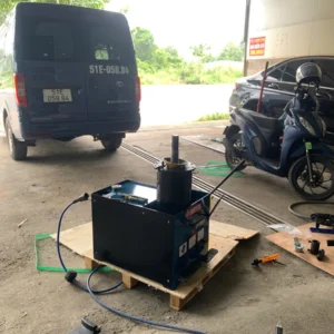 Gá thử bánh xe trên máy Suntek LP-100LD