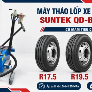 Infographic máy tháo lốp xe tải Suntek QD-B cho mâm R17.5, R19.5 và R22.5