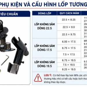 Bộ phụ kiện tiêu chuẩn theo máy tháo lốp xe tải Suntek QD-B
