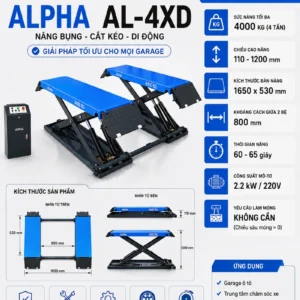 Thông số kỹ thuật cầu nâng cắt kéo di động Alpha AL-4XD chính hãng Lộc Phát