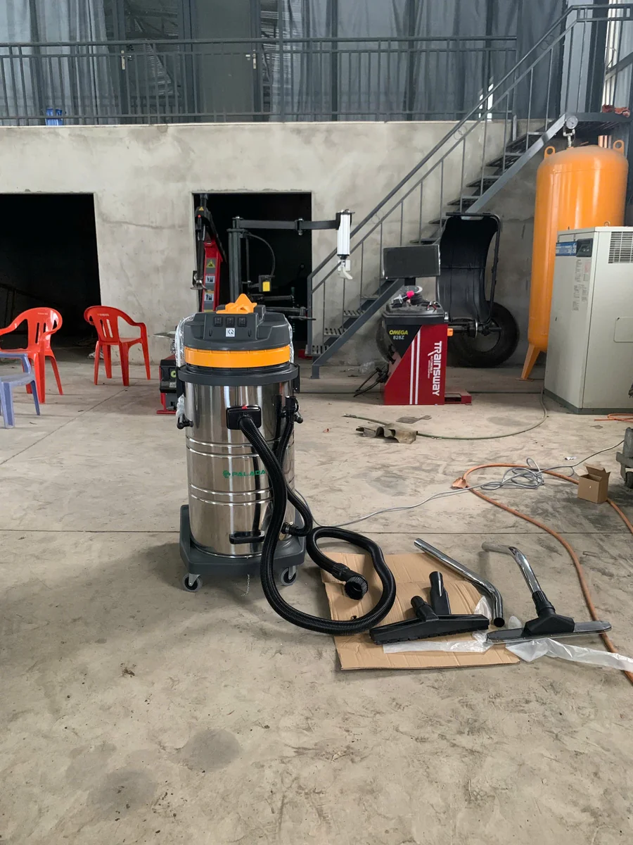 Hình ảnh thực tế máy hút bụi công nghiệp 80 lít Palada PD-80H kèm trọn bộ phụ kiện bàn giao tại xưởng