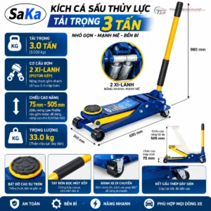 Kích Cá Sấu Thủy Lực 3 Tấn 2 Xi Lanh Saka SK-3500 (HH0012701411) bàn giao lắp đặt thực tế
