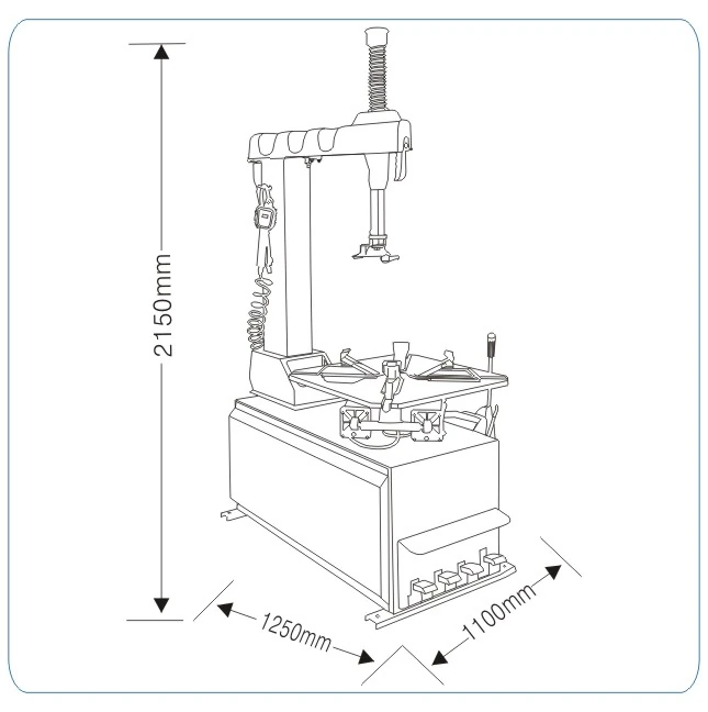 bản vẽ kích thước máy tháo vỏ fly speed fs-860 tiêu chuẩn 2150x1250x1100mm