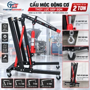 cơ cấu gập gọn 2 chân chữ A cẩu móc động cơ 2 tấn