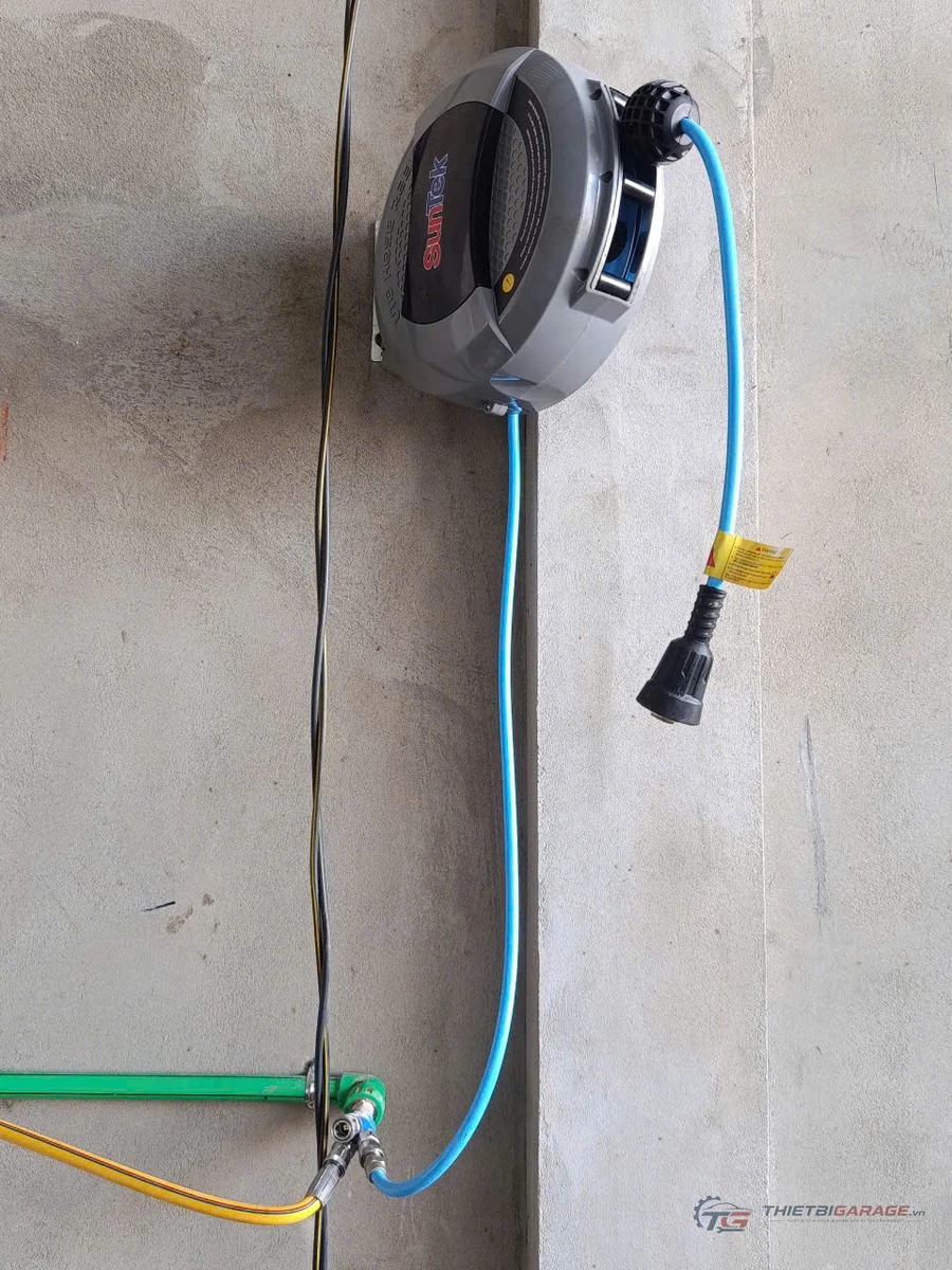 Cuộn Dây Hơi Tự Rút Air Rose 15M (HH0000880) bàn giao lắp đặt thực tế