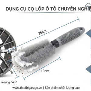 Kích thước chiều dài cọ rửa lazang ô tô 25cm