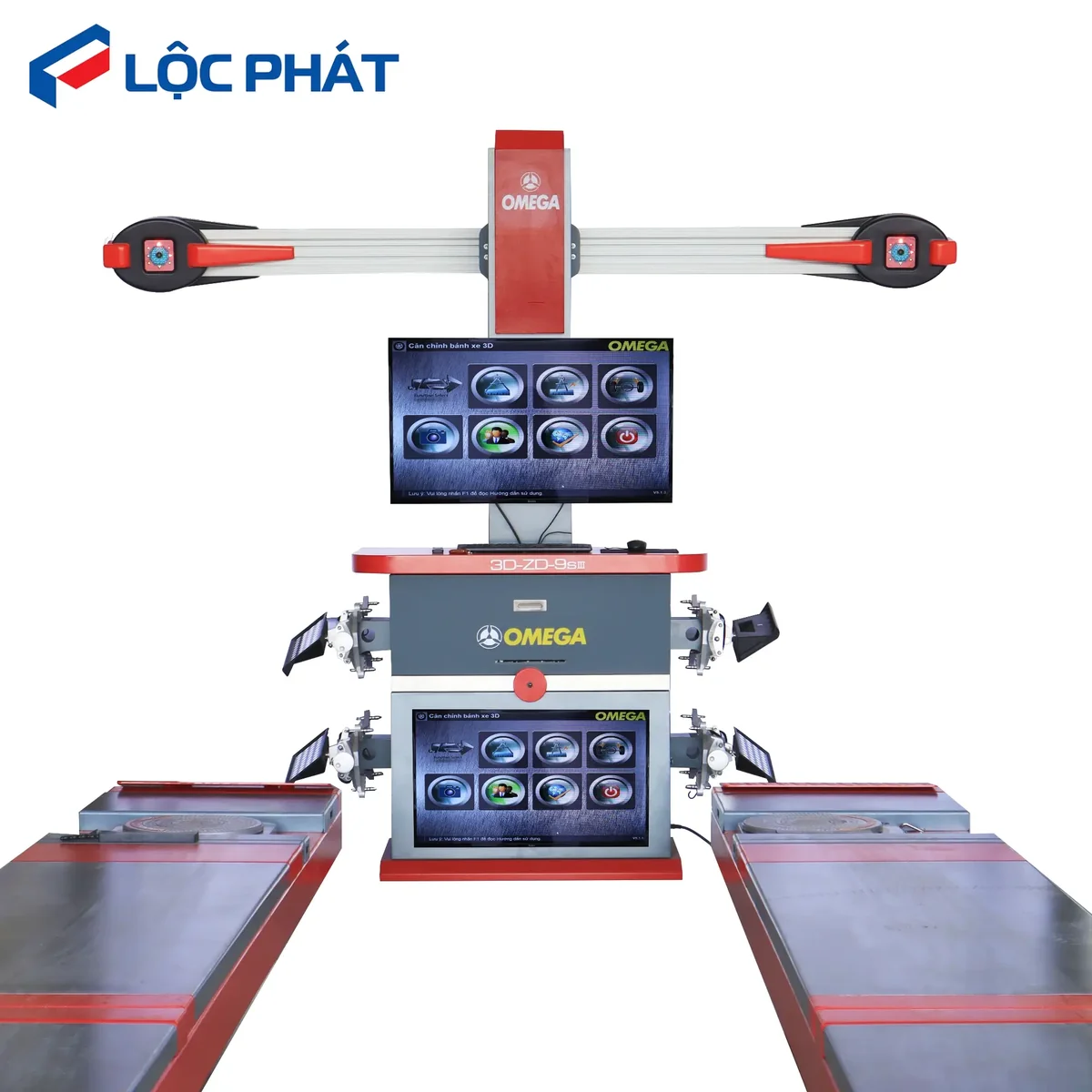 Tủ điều khiển trung tâm máy cân chỉnh thước lái 3D tích hợp máy tính và máy in màu