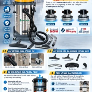 Máy Hút Bụi Công Nghiệp 80 Lít Palada PD-80H (HH0002097) bàn giao lắp đặt thực tế