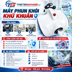 Infographic thông số kỹ thuật máy xông khói khử mùi ô tô QTA K2 900W