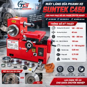 Sơ đồ cấu tạo và kích thước máy láng đĩa phanh ô tô SunTek C450