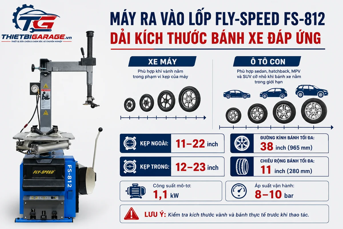 thông số máy tháo lốp Fly Speed FS-812