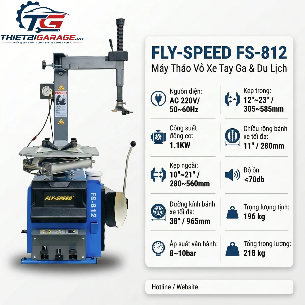 Máy ra vỏ xe Fly Speed FS-812 khung sườn chịu lực