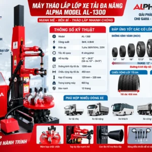 Cấu trúc khung thép dày 600kg máy tháo lốp xe tải Alpha AL-1300