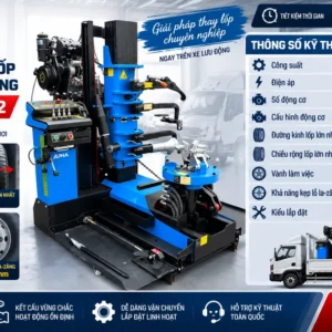 Bảng thông số kỹ thuật máy tháo lốp xe tải lưu động Alpha AL-1300-SDL2 công suất 4kW 2 động cơ