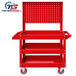 Xe đẩy đồ nghề 3 ngăn XD3N NEW khay thép dập gân sơn tĩnh điện bánh xe xoay 360 độ