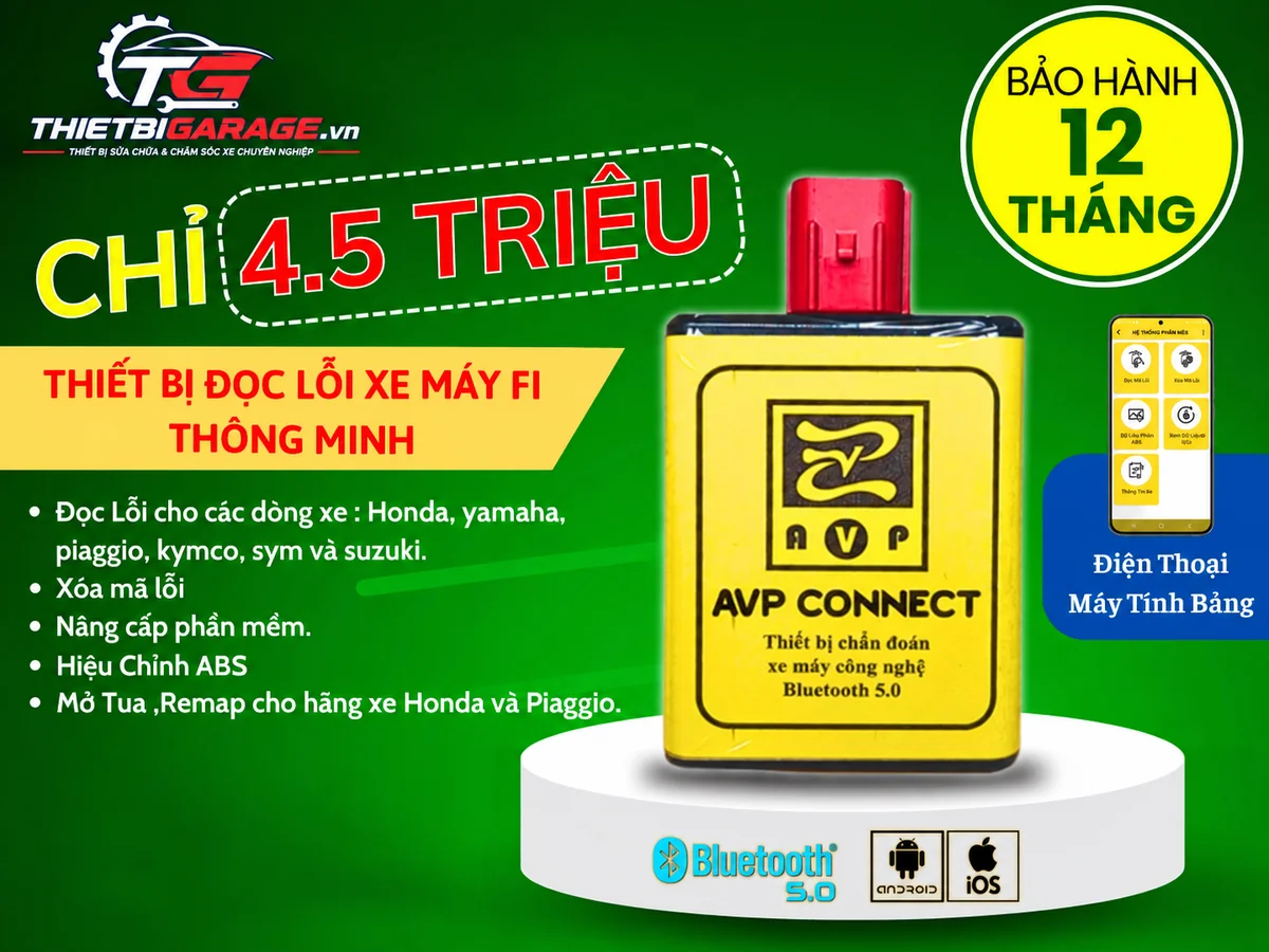 máy đọc lỗi xe máy avp connect giá 4.5 triệu bảo hành 12 tháng