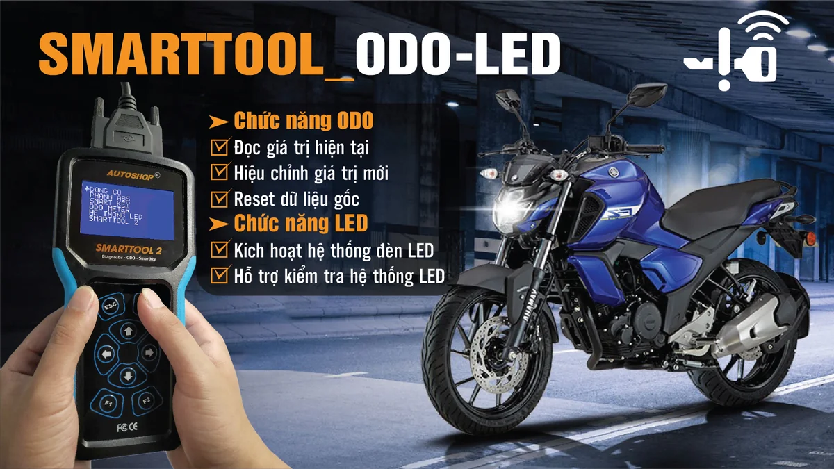 Chức năng hiệu chỉnh ODO công tơ mét và kích hoạt kiểm tra đèn pha LED SmartTool 2