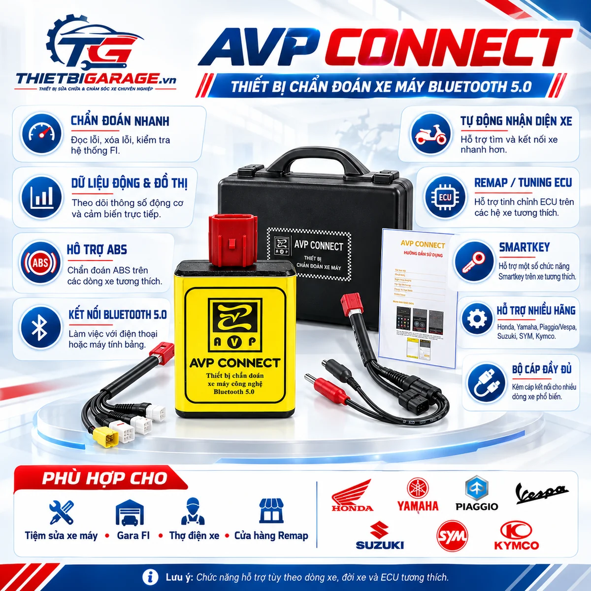 hệ sinh thái tính năng máy chẩn đoán xe máy avp connect
