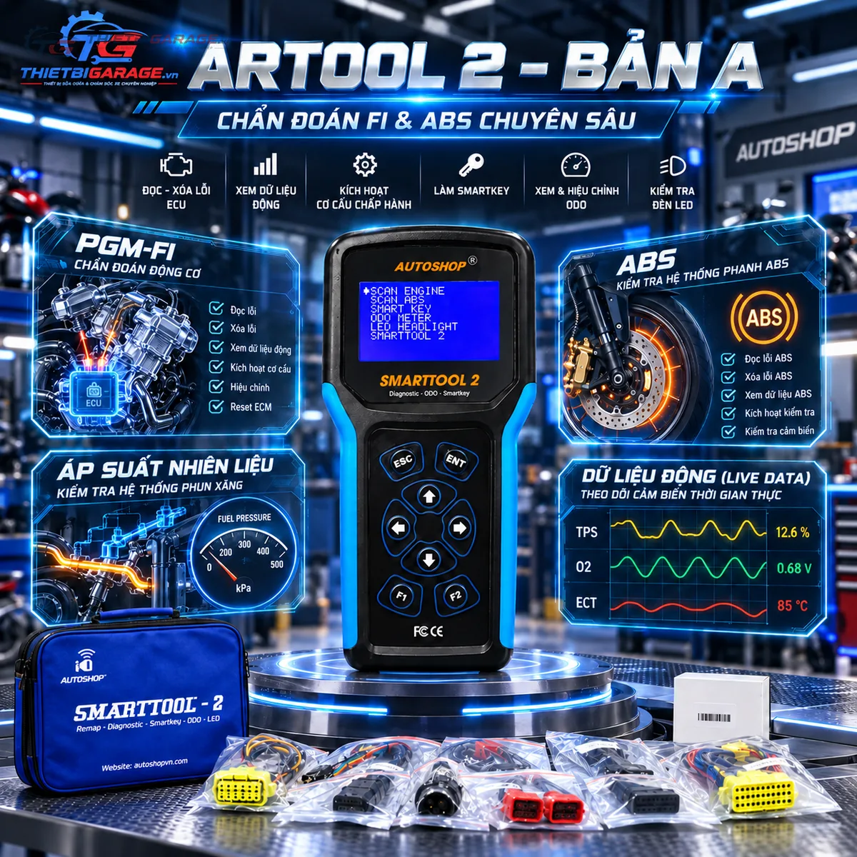 Infographic SmartTool 2 Bản A chuyên chẩn đoán PGM-FI và phanh ABS chuyên sâu