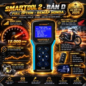 Infographic SmartTool 2 Bản D Full Option Remap Honda mở tua 12000 RPM trị hụt ga