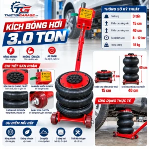Bảng infographic thông số kỹ thuật chi tiết kích đội hơi 3 bóng 3 tấn Bestech SJ-014
