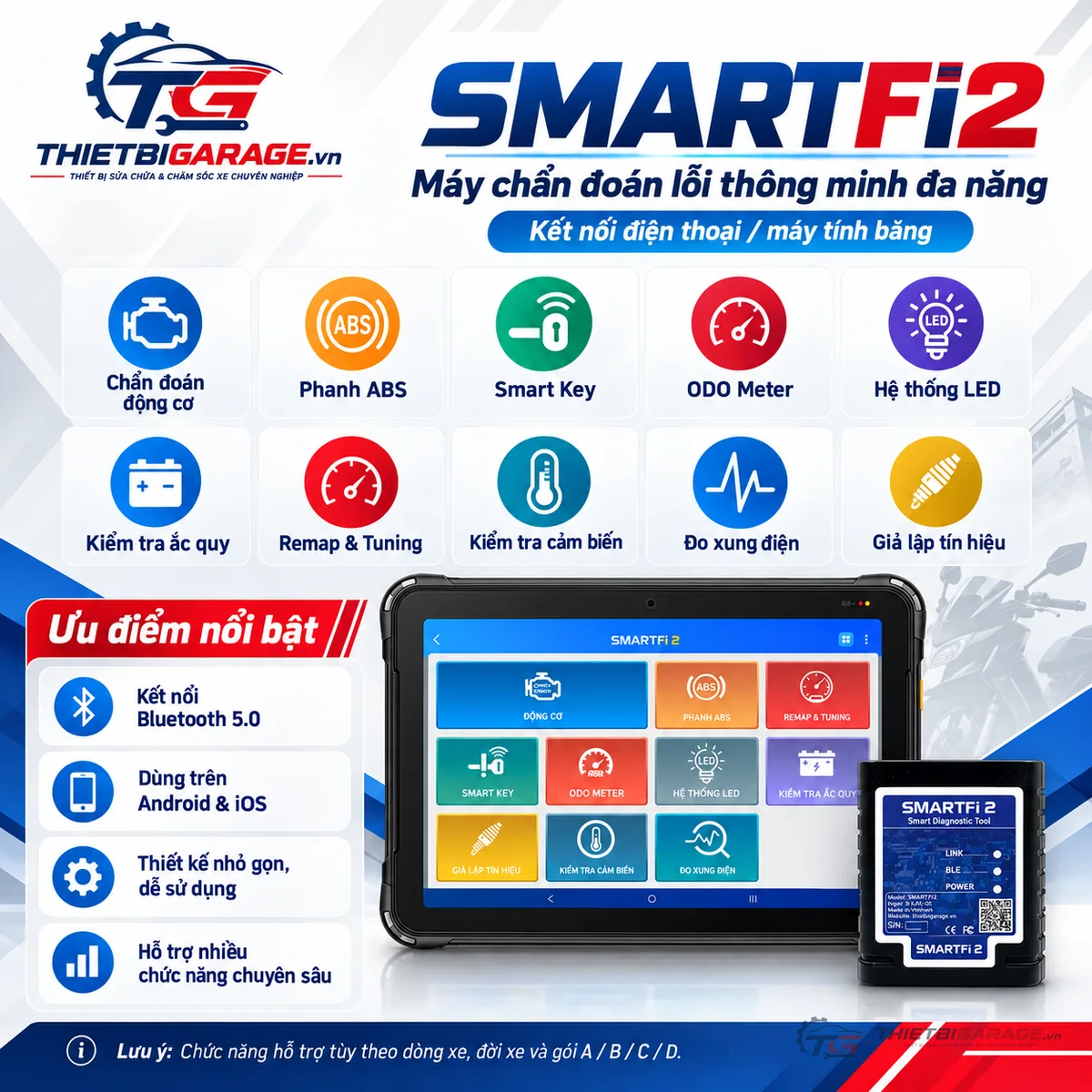 máy chẩn đoán lỗi xe máy smartfi 2 kết nối bluetooth