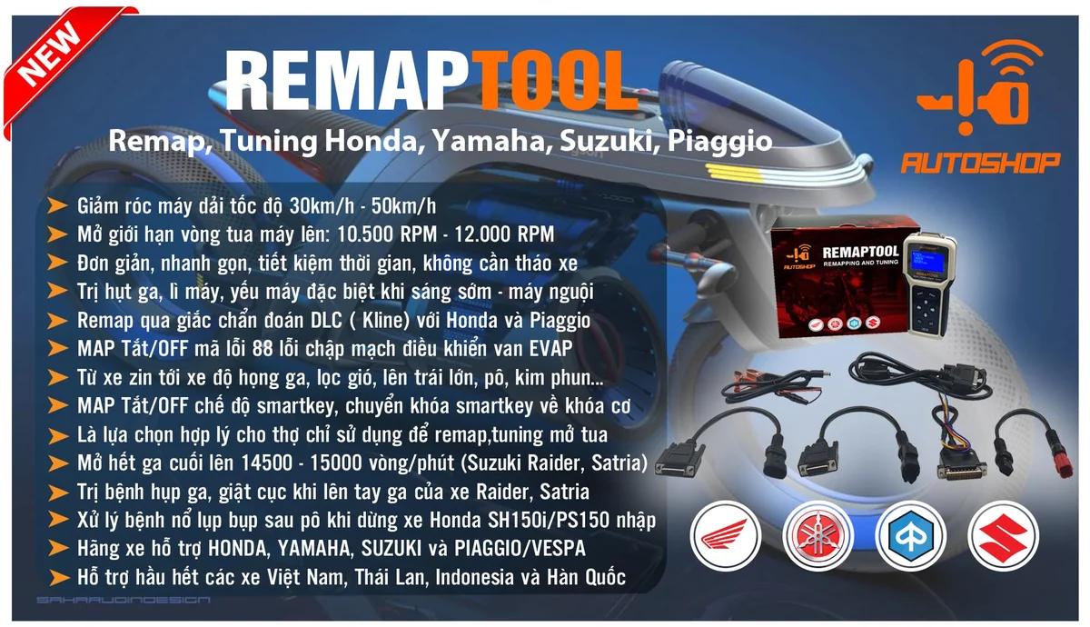 bảng tính năng remap mở tua trị hụt ga máy remaptool
